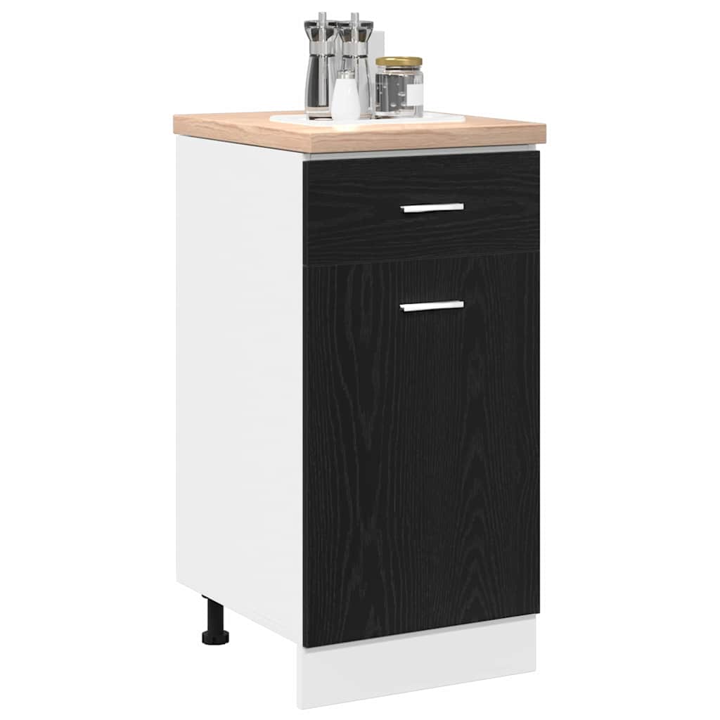 Drawer Bottom Cabinet with Drawer Black oak 40 x 46 x 81.5 cm