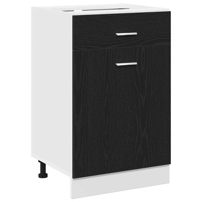 Drawer Cabinet Black oak 50 x 46 x 81.5 cm Engineered wood