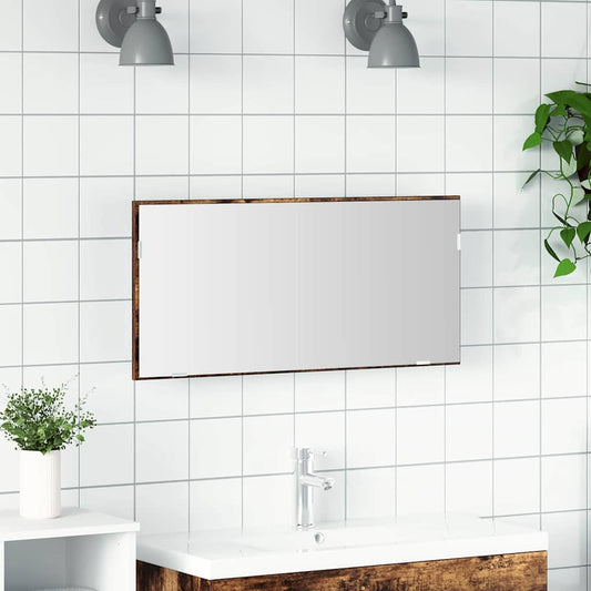 Mirror Wall-mounted Brown 80 x 37 cm Glass and Engineered Wood