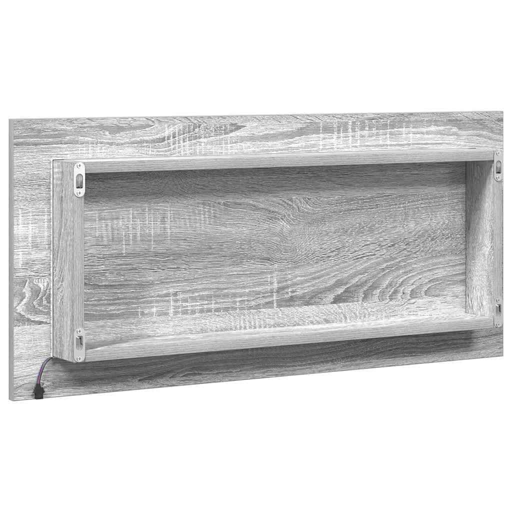 Mirror High grey sonoma 80 x 37 cm Glass and Engineered Wood