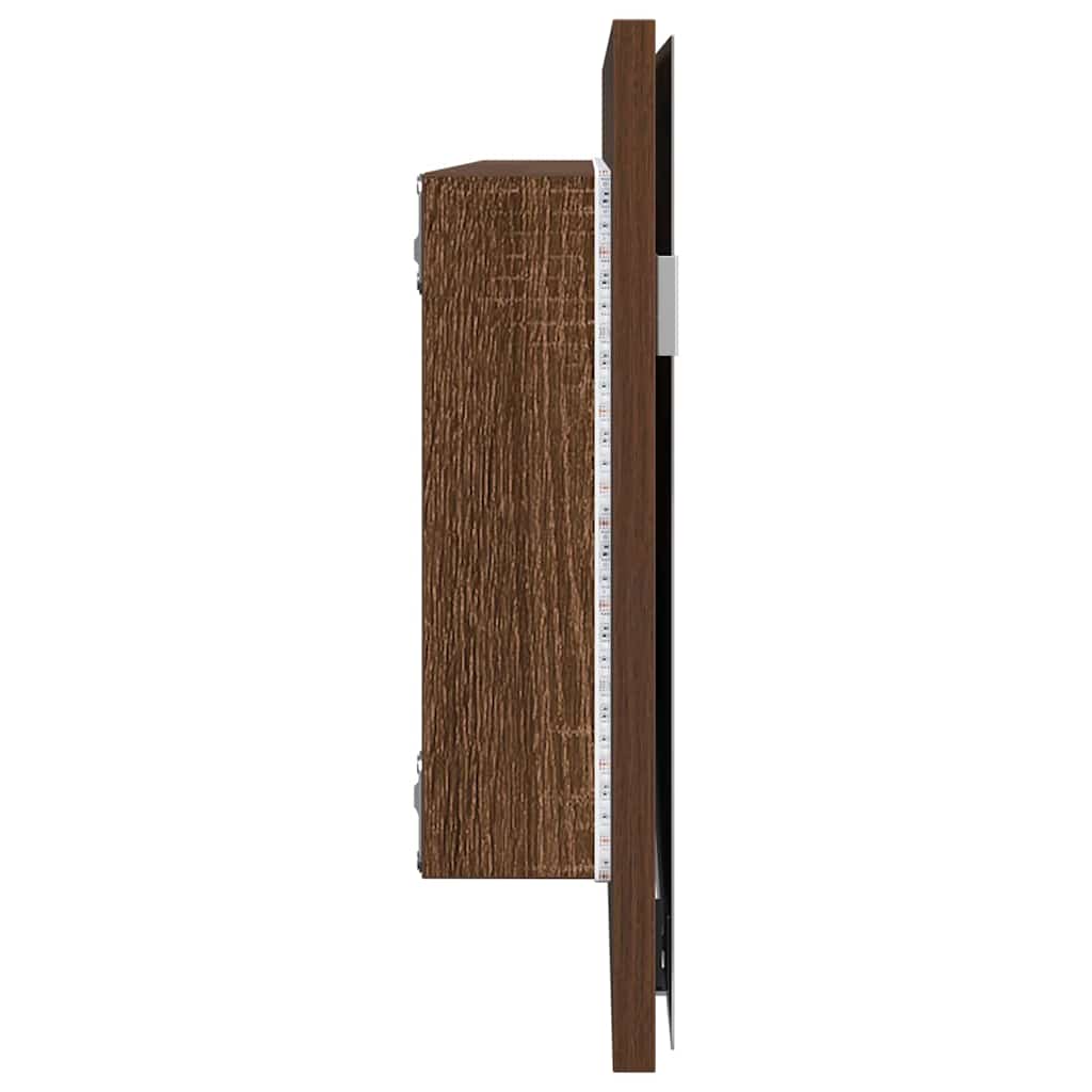 Mirror Brown oak 80 x 37 cm Glass and Engineered Wood