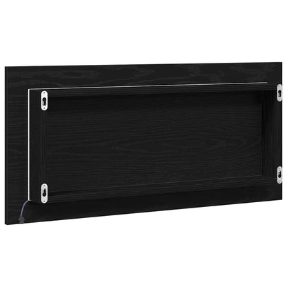 Mirror Black oak 80 x 37 cm Glass and Engineered Wood