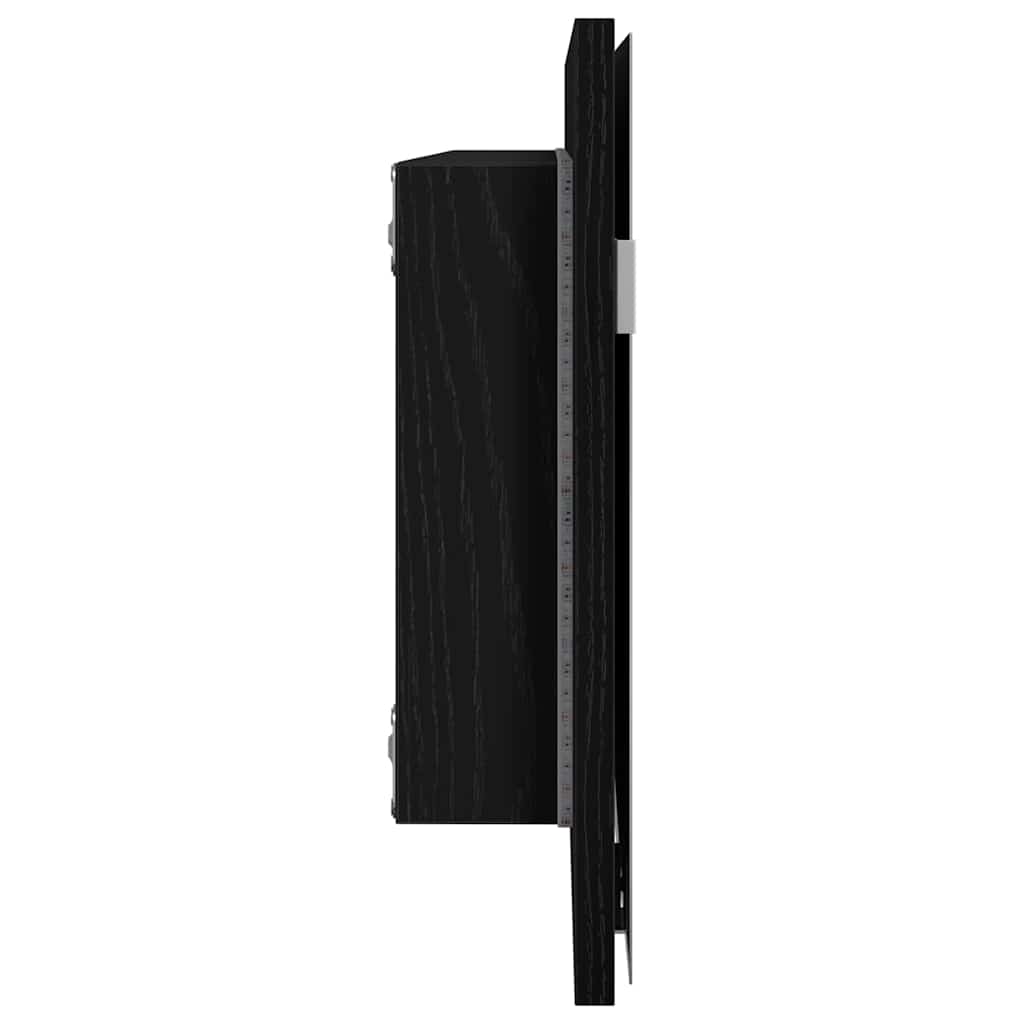 Mirror Black oak 80 x 37 cm Glass and Engineered Wood