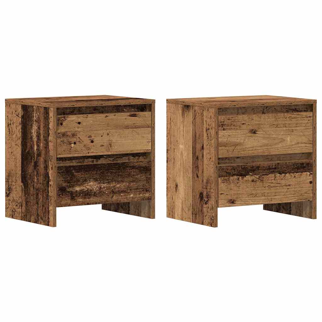 Bedside Cabinet with Drawer 2 pcs Old Wood 45 x 34 x 44.5 cm