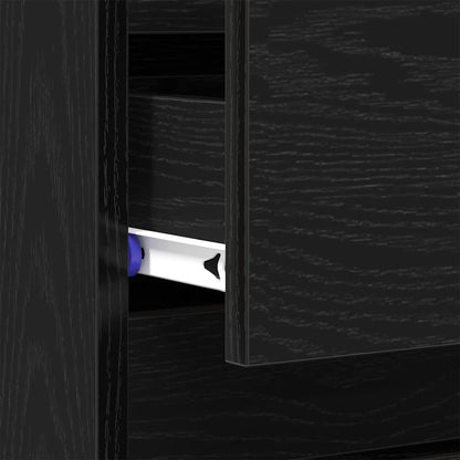 Bedside Cabinet Black Oak 45 x 35 x 44 cm Engineered Wood