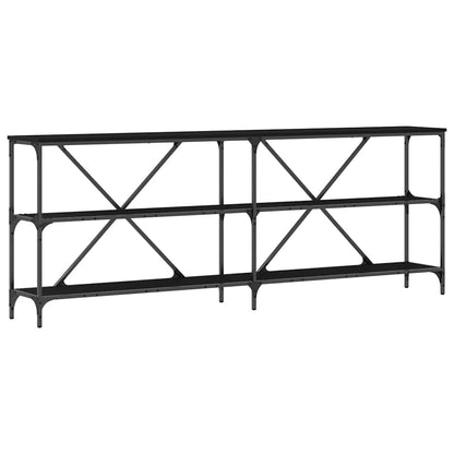Console Table with Shelf Other Black oak 200 x 30 x 75 cm