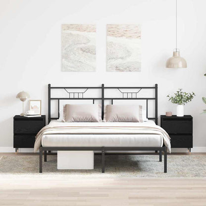 Bedside Cabinet 2 pcs Black Oak 40 x 35 x 50 cm Engineered Wood