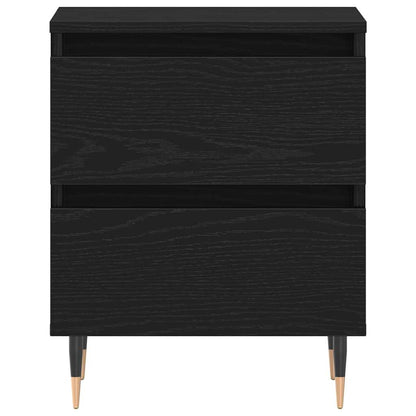 Bedside Cabinet 2 pcs Black Oak 40 x 35 x 50 cm Engineered Wood