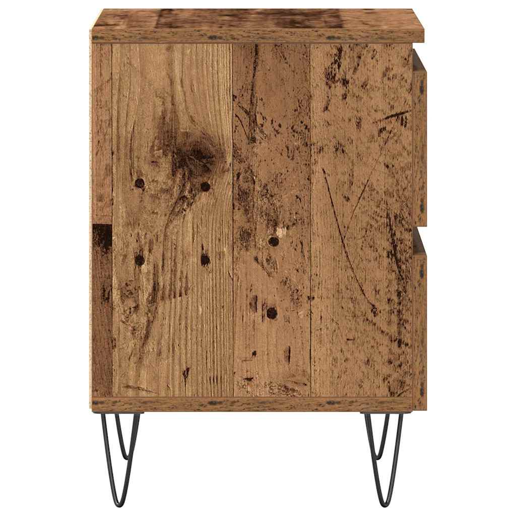 Bedside Cabinet 2 pcs Old wood 40 x 35 x 50 cm Engineered wood