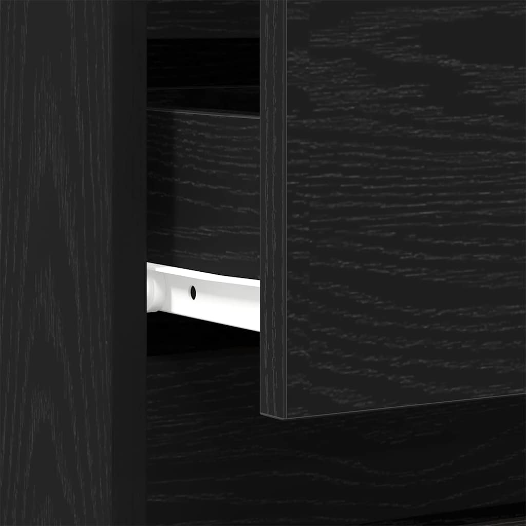 Bedside Cabinet Black oak 40 x 35 x 50 cm Engineered wood