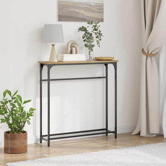 Console Table with Shelf Artisan oak 75 x 19.5 x 75 cm
