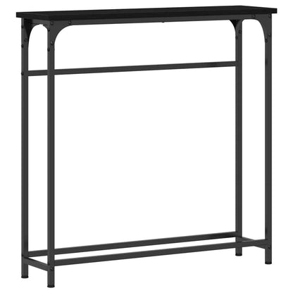 Console Table with Shelf Black oak 75 x 19.5 x 75 cm