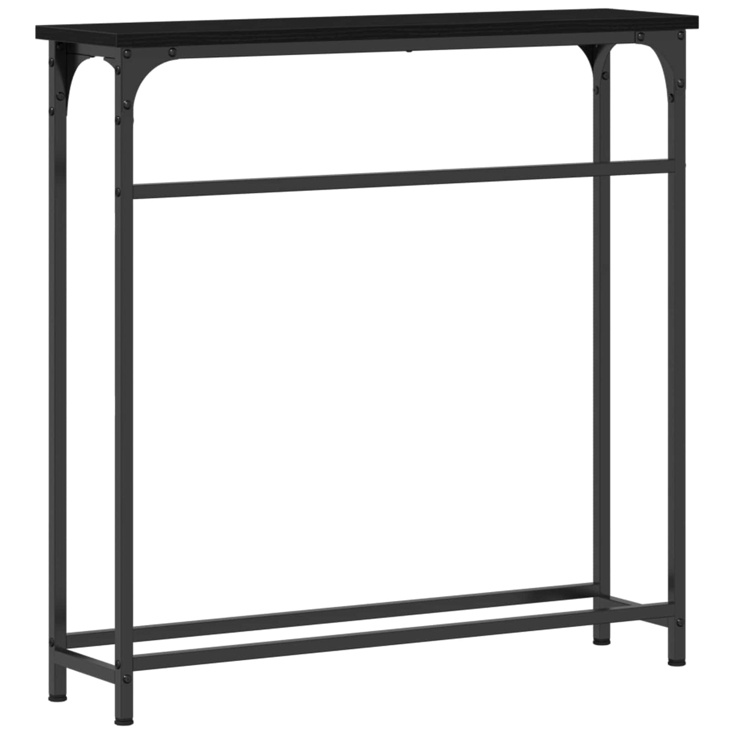 Console Table Black Oak 75 x 19.5 x 75 cm Engineered Wood