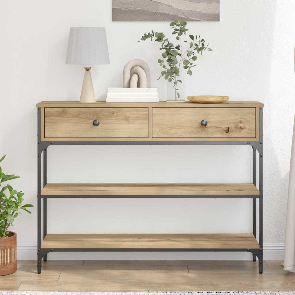 Console Table with Drawer Artisan oak 100 x 25 x 75 cm