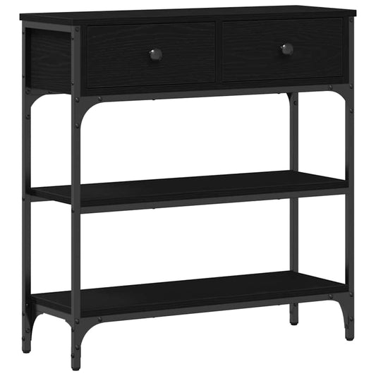 Console Table with Drawer Black oak 72.5 x 25 x 75 cm