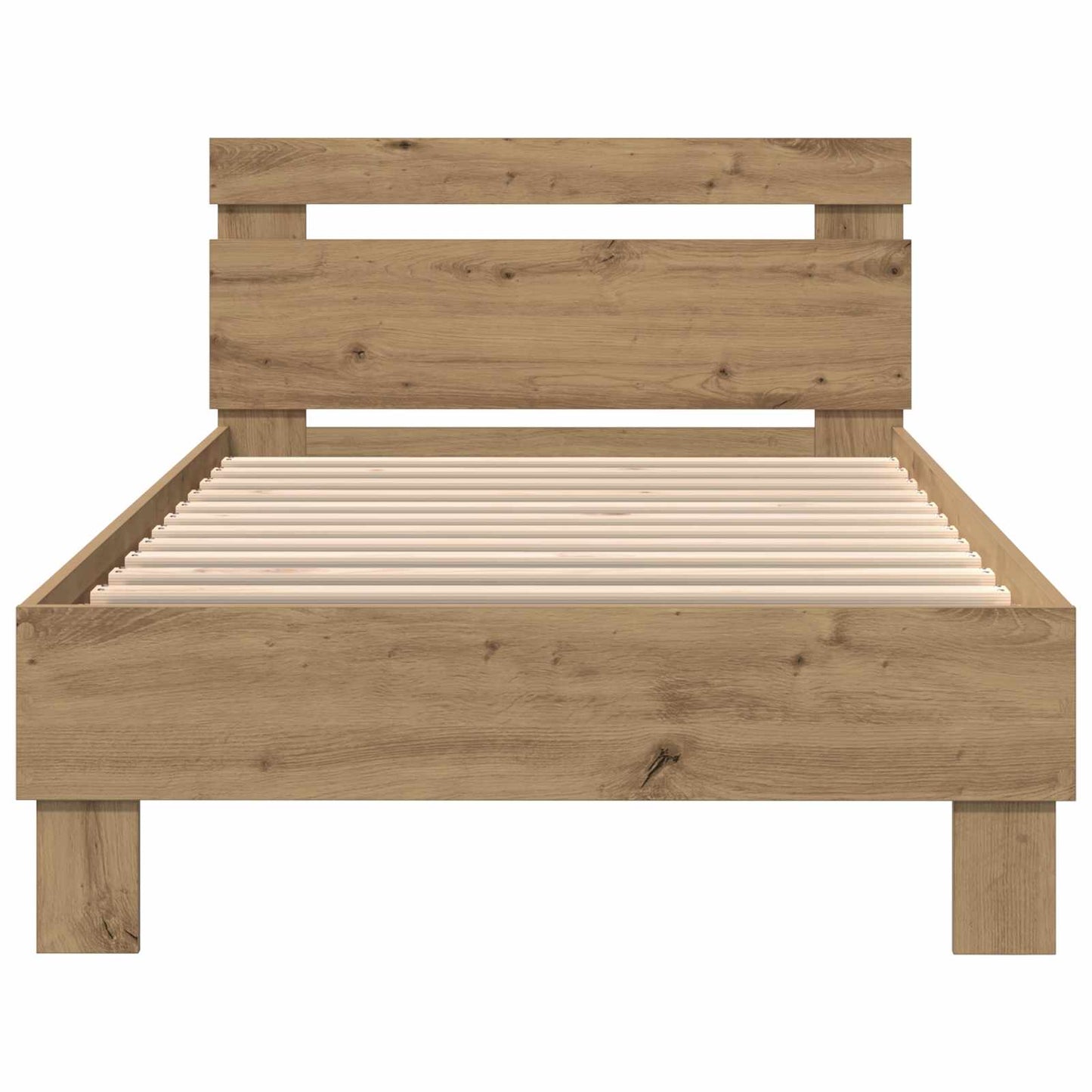 Bed Frame with LED Artisan Oak 100 x 200 cm Engineered Wood
