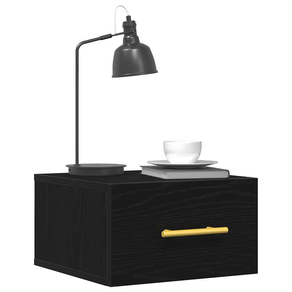 Bedside Cabinet 2 pcs Black oak 35 x 35 x 20 cm Engineered Wood