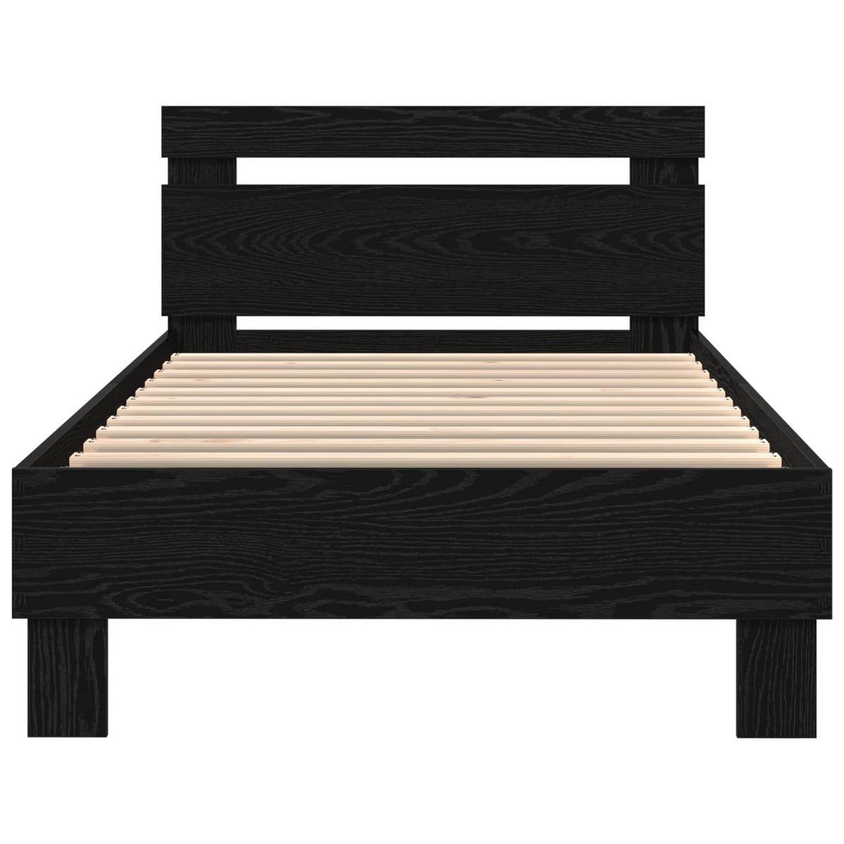 Bed Frame with Headboard Black Oak 90 x 190 cm Engineered Wood