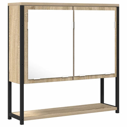 Bathroom Mirror Beige 60 x 16 x 60 cm Glass and Engineered Wood