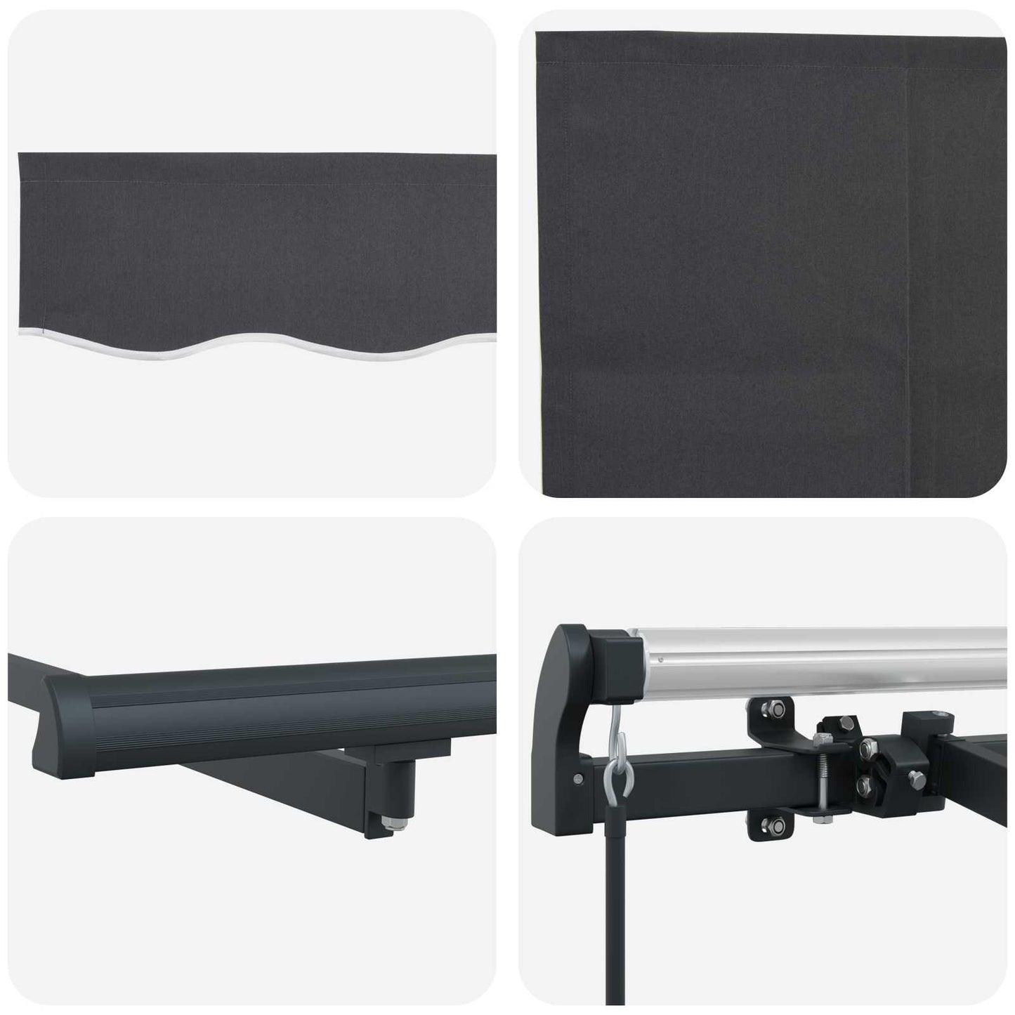 Retractable Awning Anthracite 250 x 200 cm Fabric