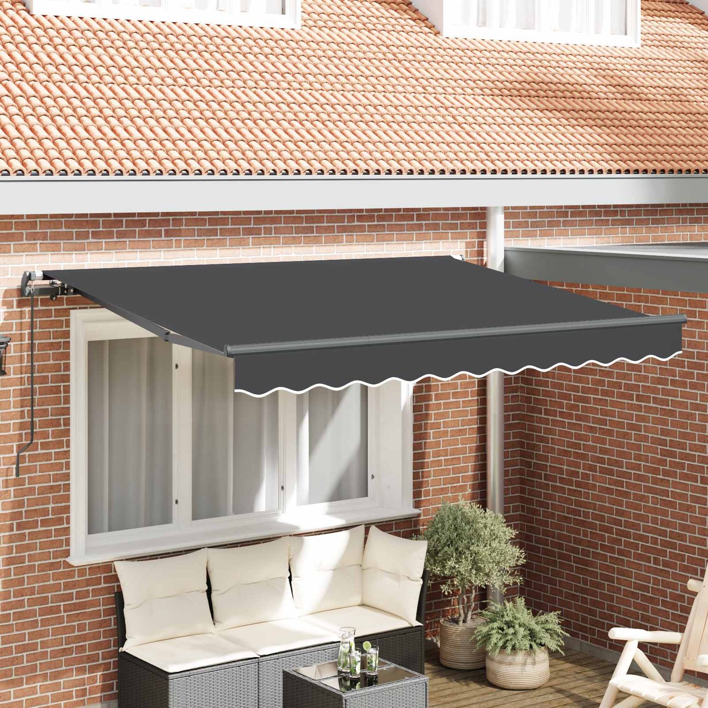 Retractable Awning Anthracite 250 x 200 cm Fabric