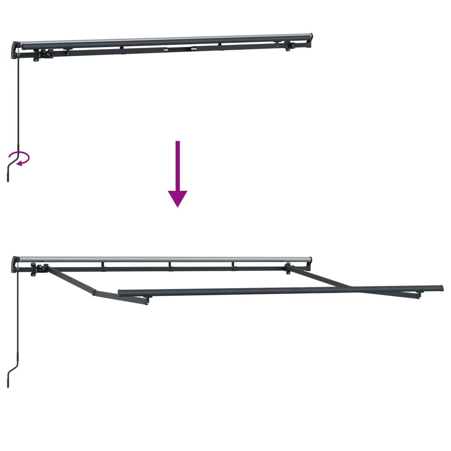 Retractable Awning Anthracite 250 x 200 cm Fabric
