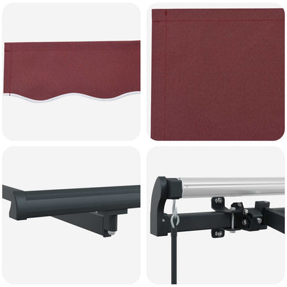 Retractable Awning Burgundy 250 x 200 cm Fabric