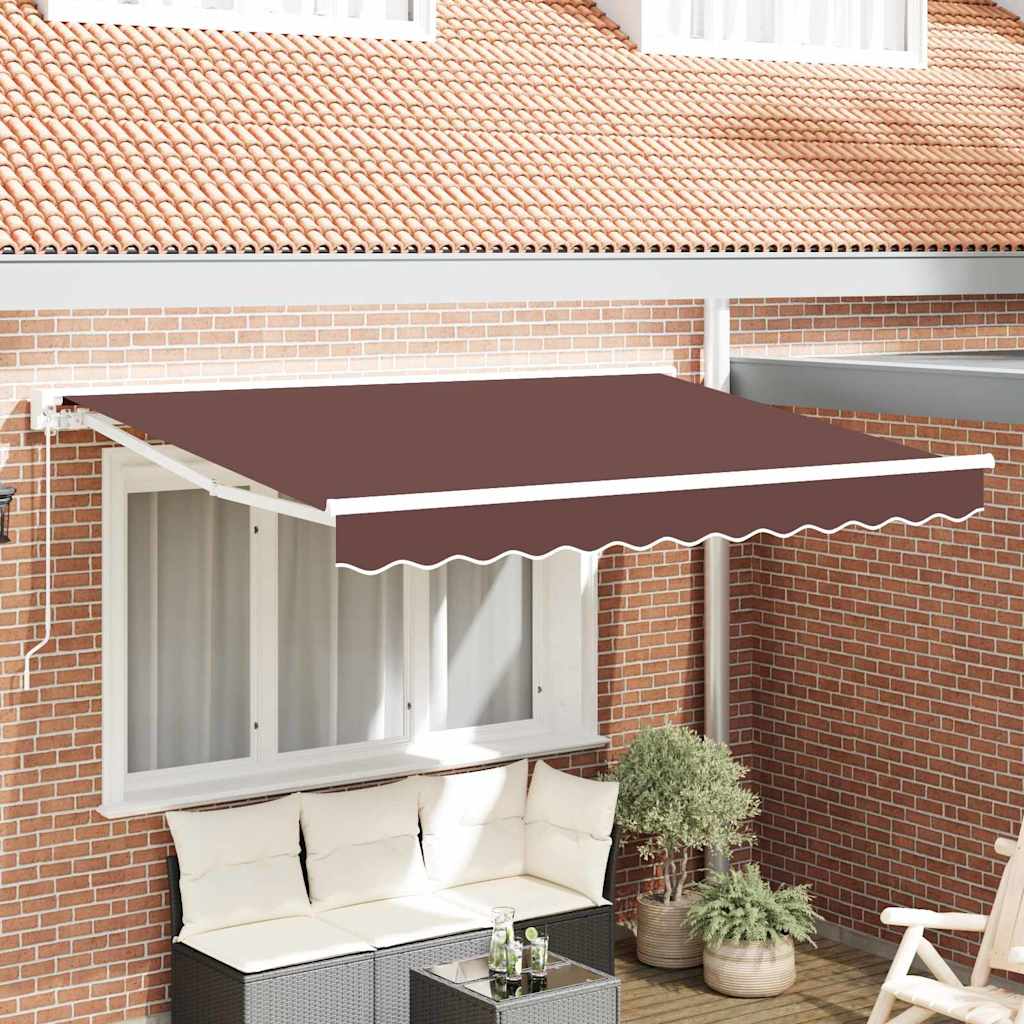 Awning Frame Brown 250 x 200 cm Polyester with PU coating