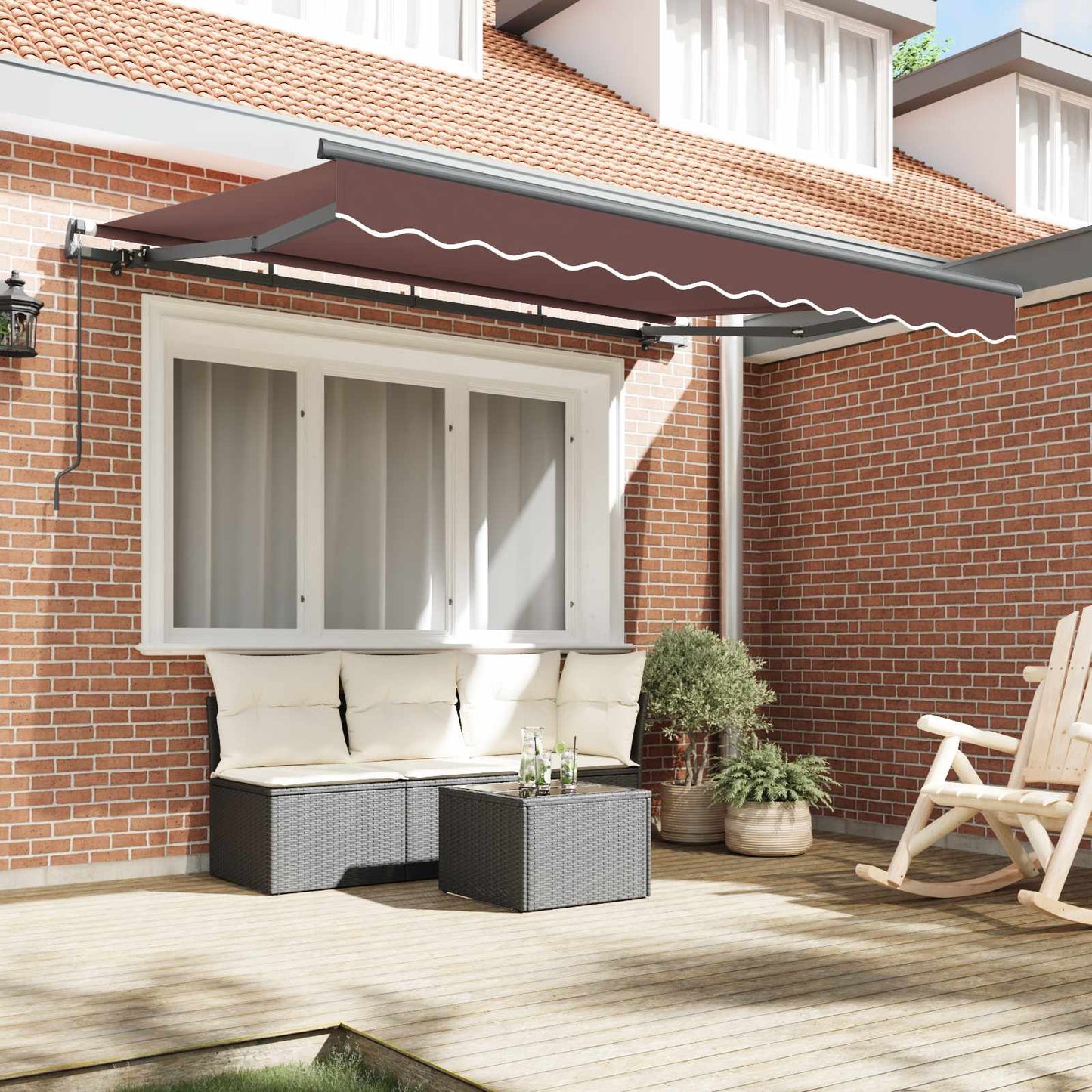 Retractable Awning Brown 250 x 200 cm Fabric