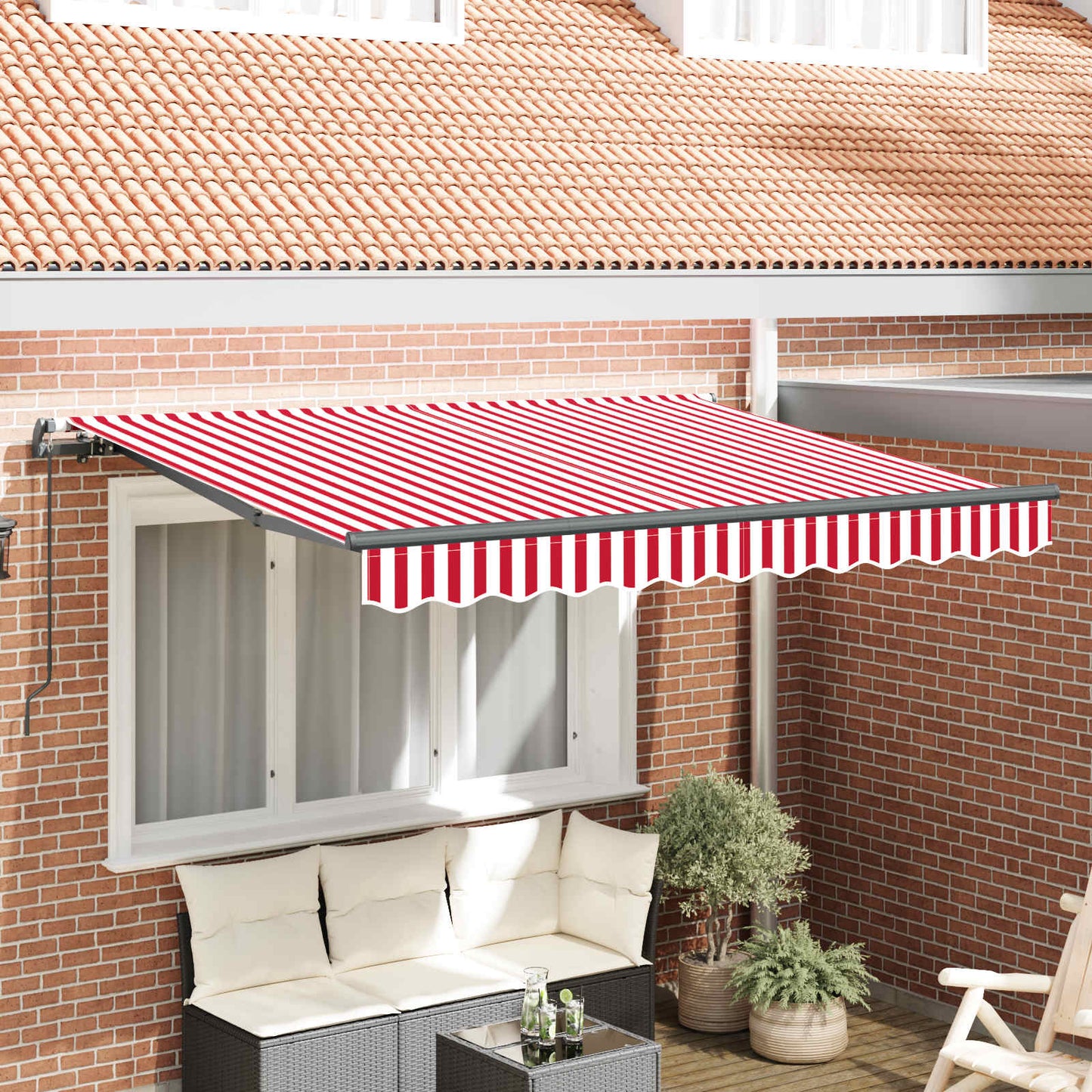Retractable Awning Red 250 x 200 cm Fabric