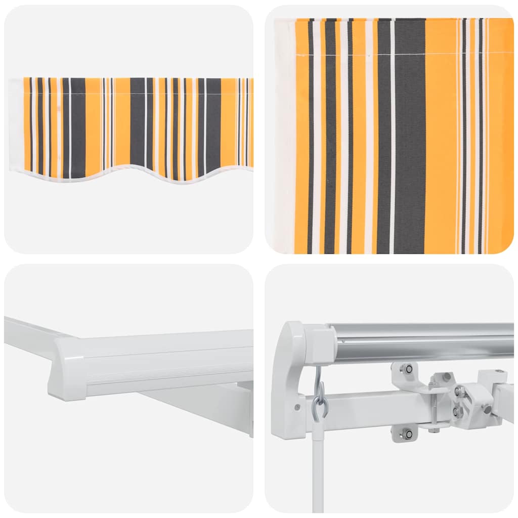 Retractable Awning Yellow and Grey 250 x 200 cm Fabric