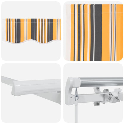 Retractable Awning Yellow and Grey 250 x 200 cm Fabric