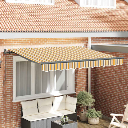 Retractable Awning Yellow and Grey 250 x 200 cm Fabric