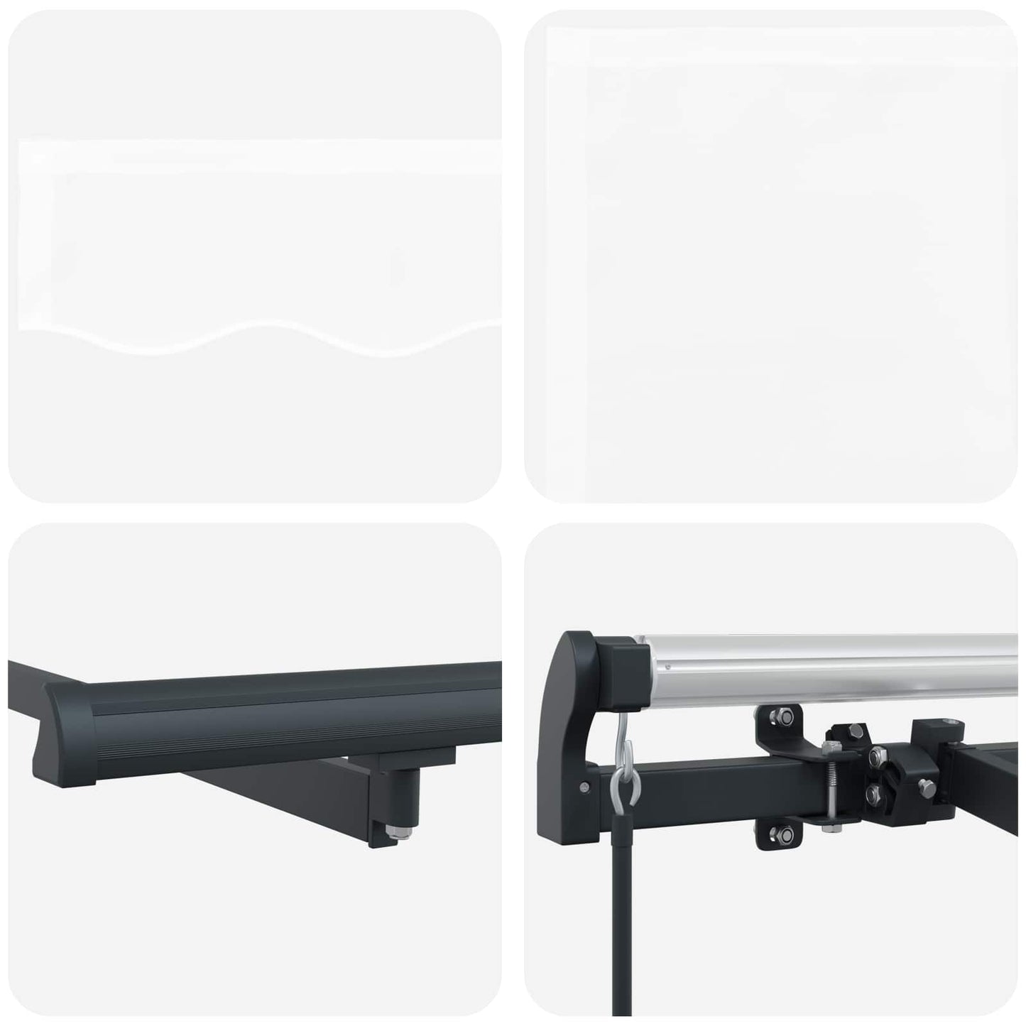 Retractable Awning White 250 x 200 cm Fabric