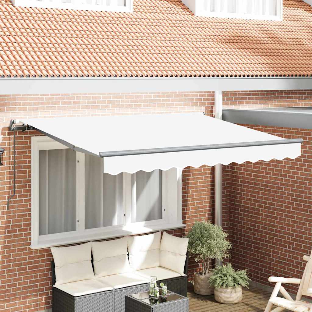 Retractable Awning White 300 x 200 cm Fabric