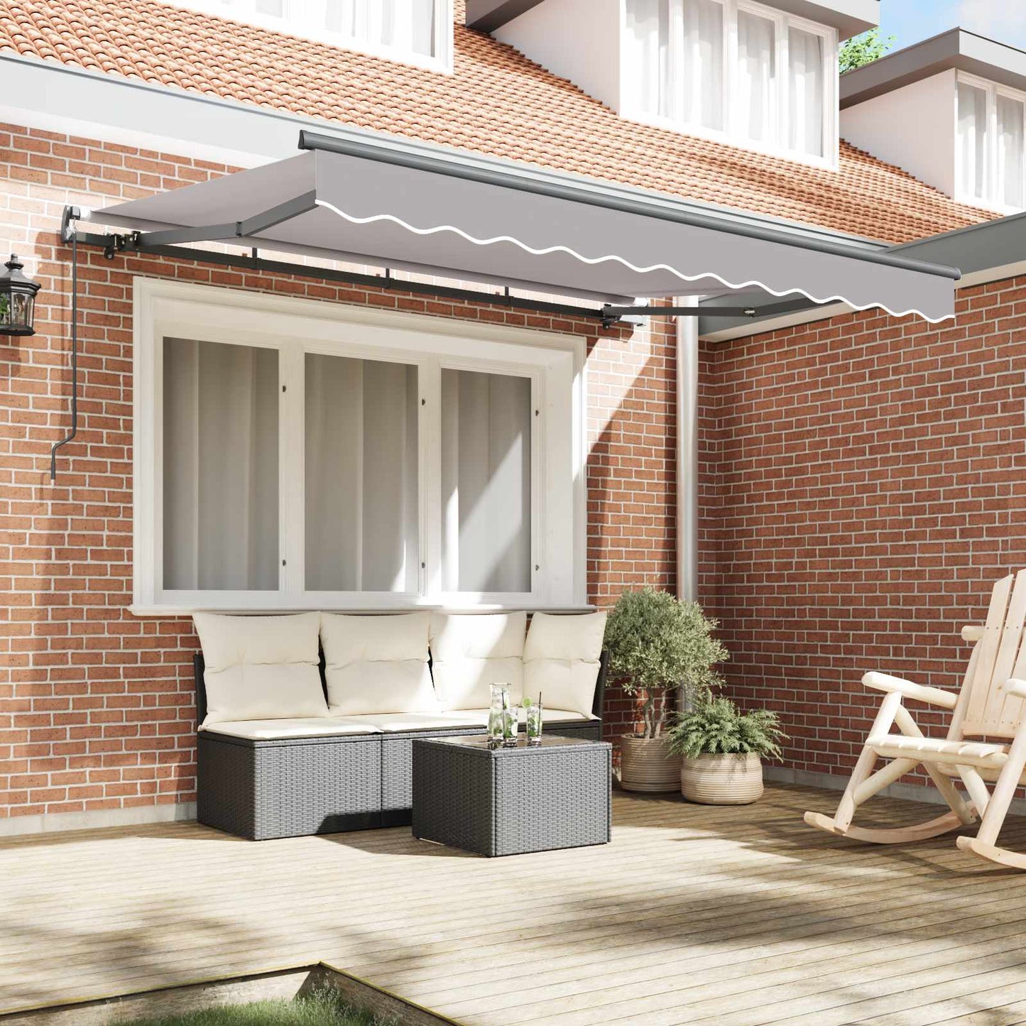 Retractable Awning Light Grey 300 x 200 cm Fabric