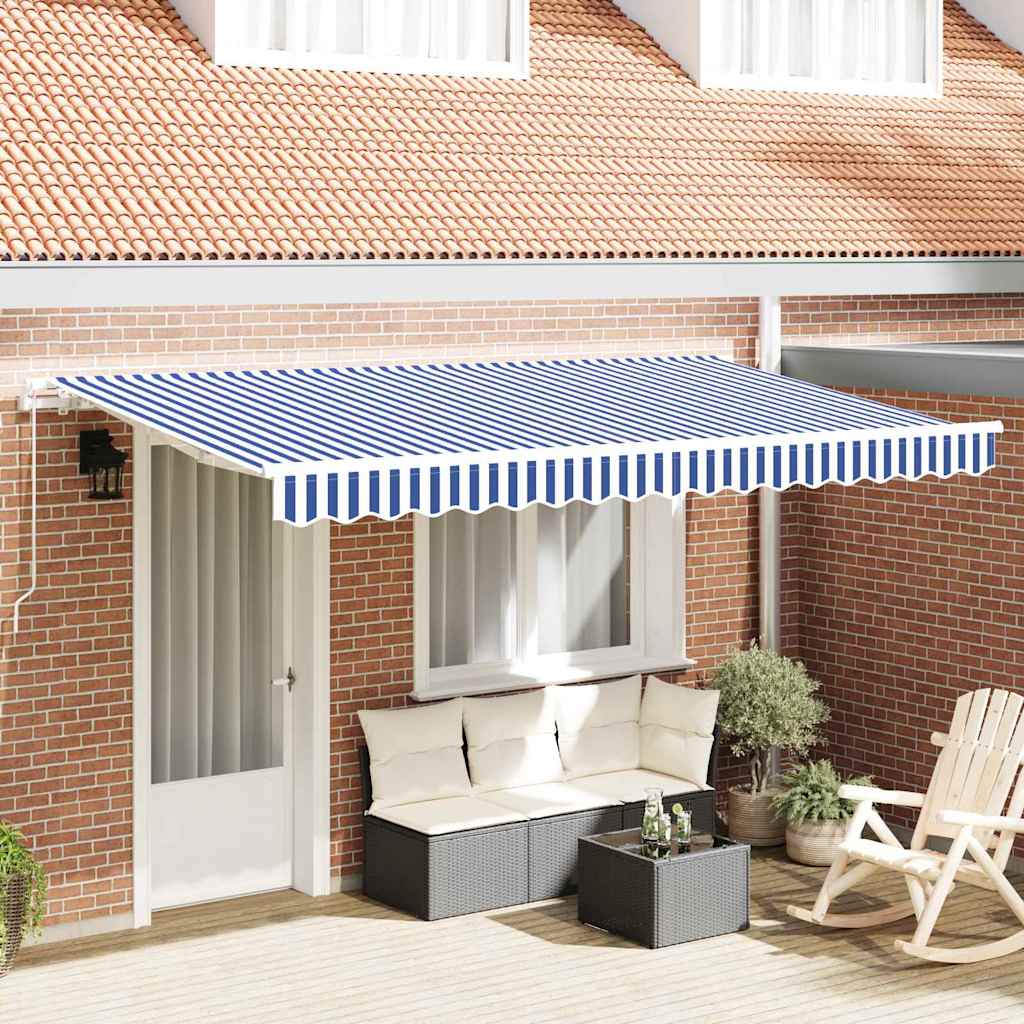 Retractable Awning Blue 350 x 200 cm Fabric