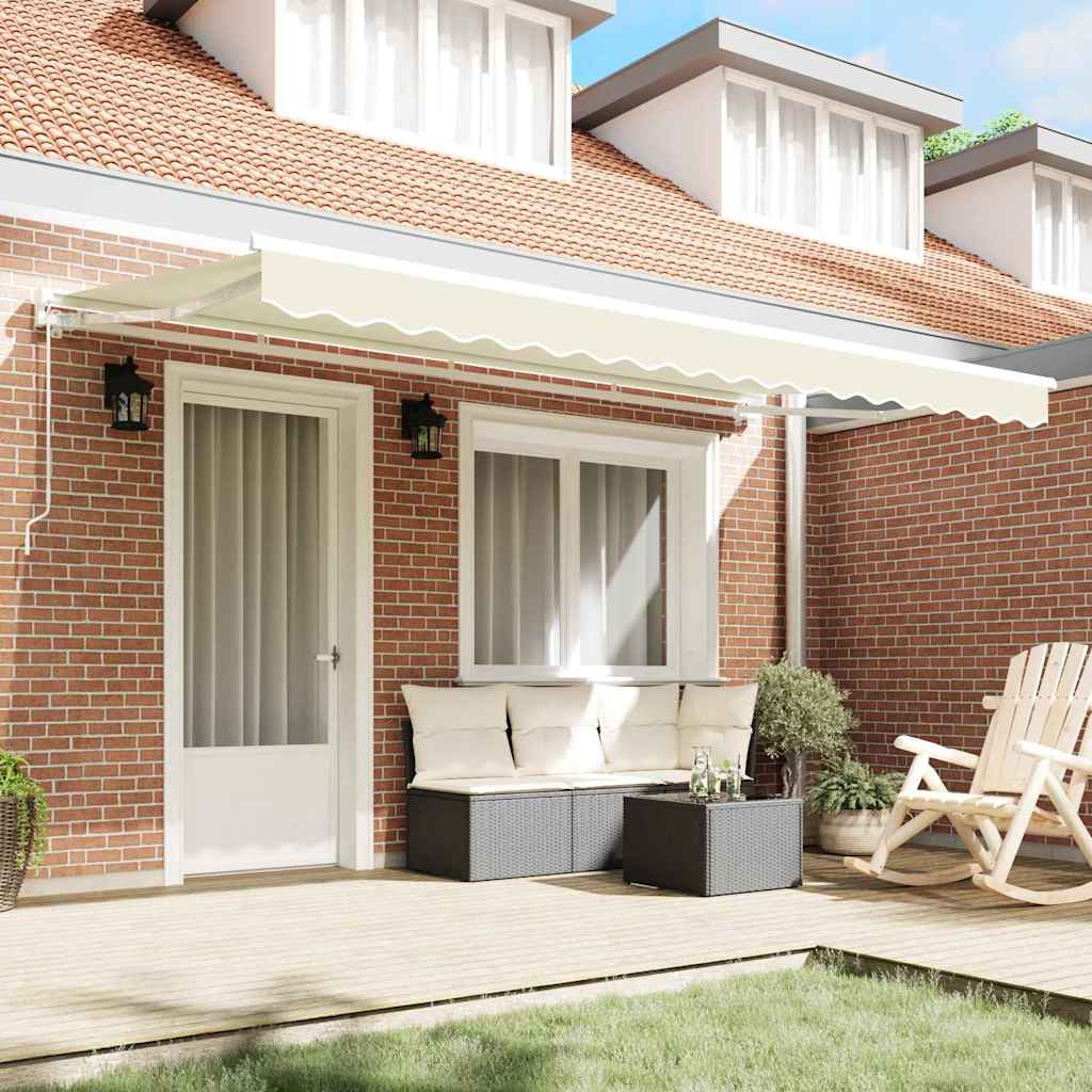 Awning Frame Cream 350 x 200 cm Polyester with PU coating