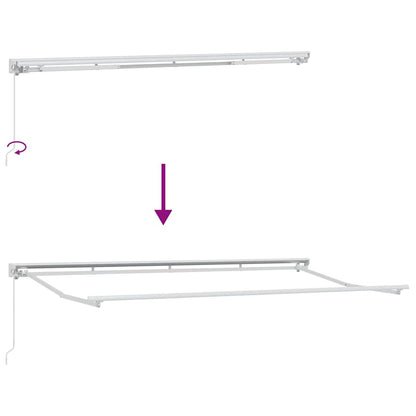 Awning Frame Cream 350 x 200 cm Polyester with PU coating