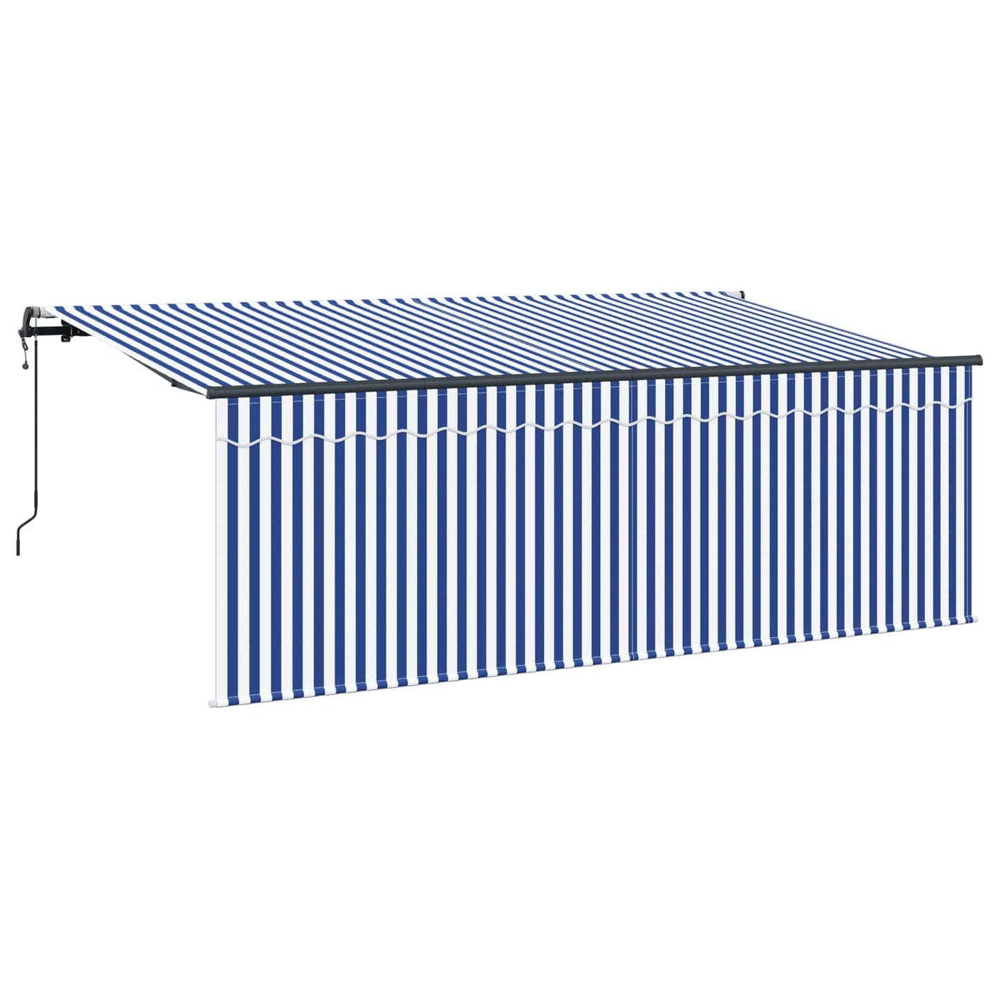 Retractable Awning Blue and White 350 x 200 cm