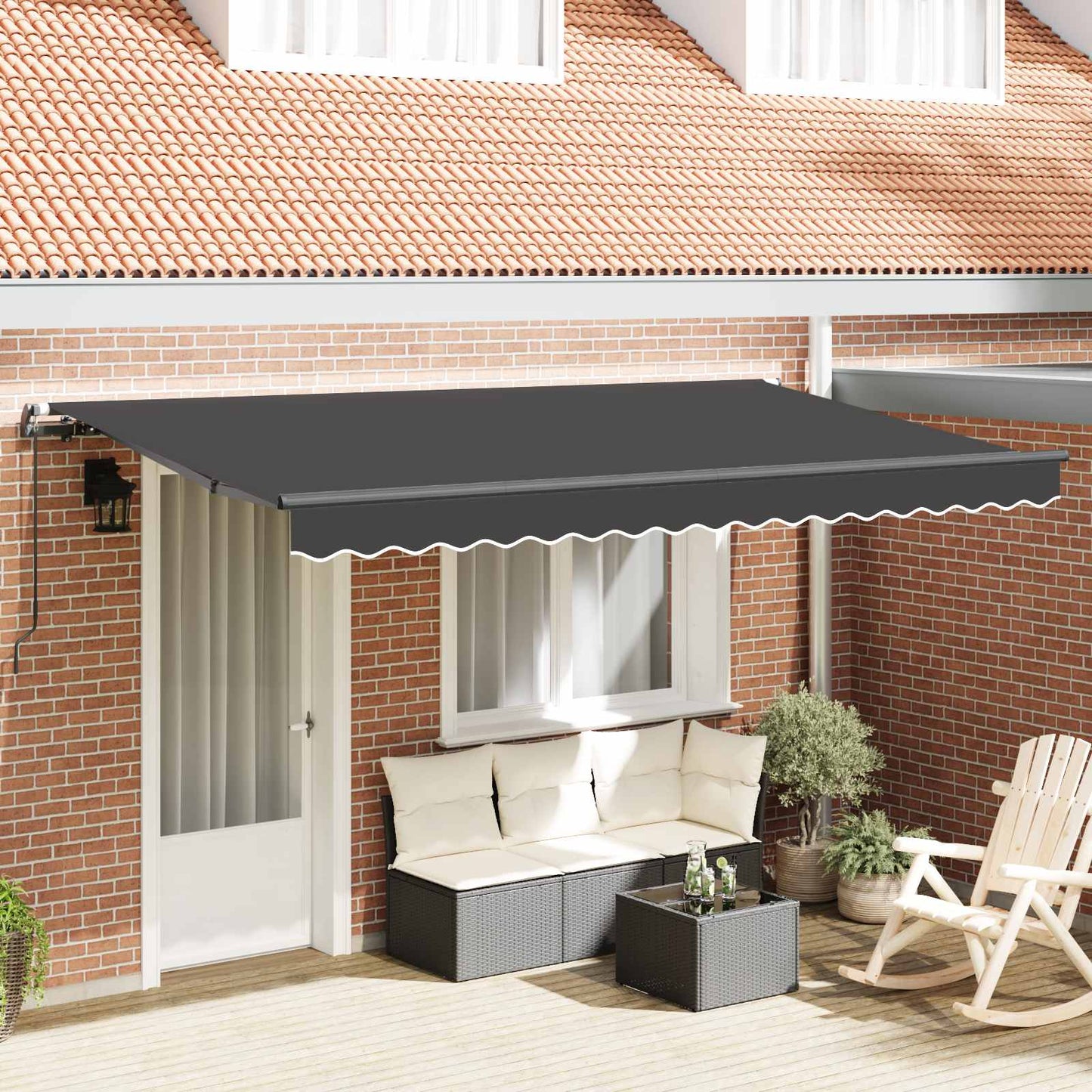 Retractable Awning Anthracite 350 x 200 cm Fabric