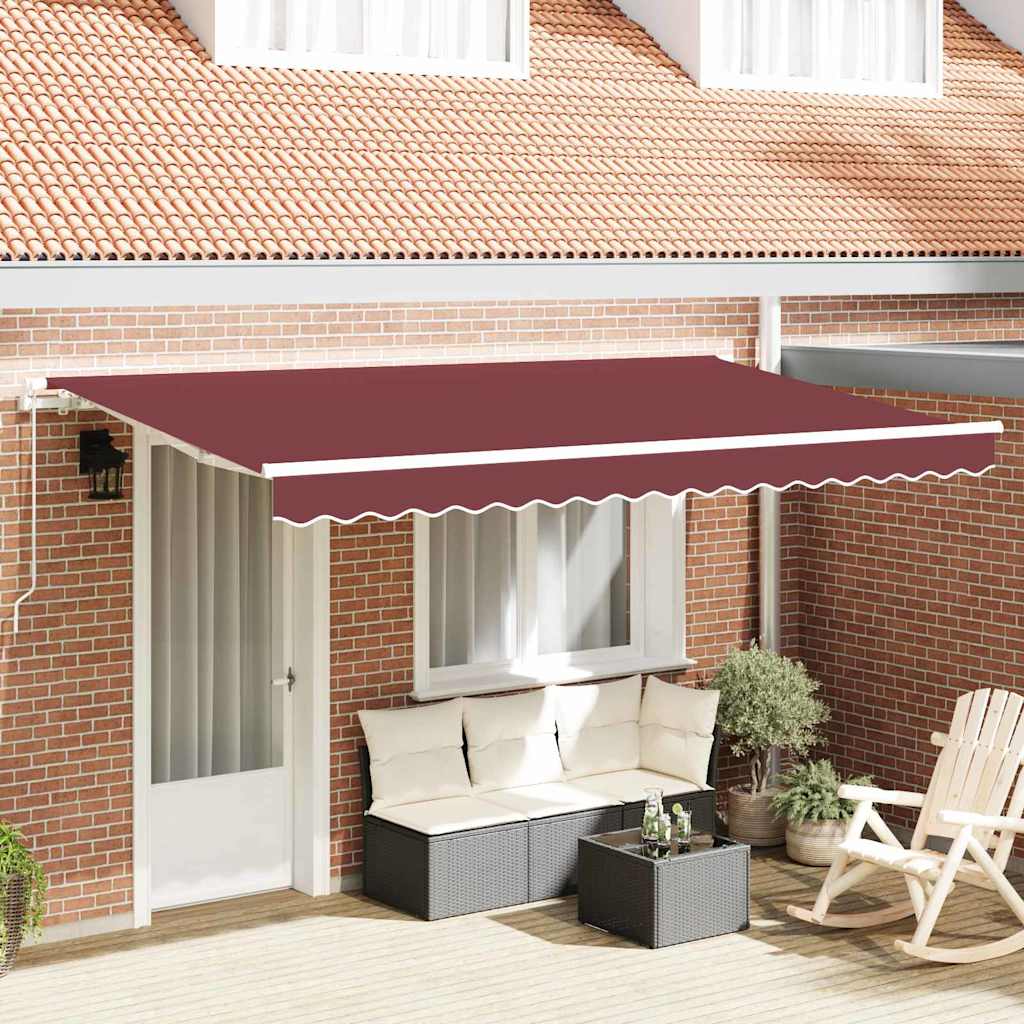 Retractable Awning Burgundy 350 x 200 cm Fabric