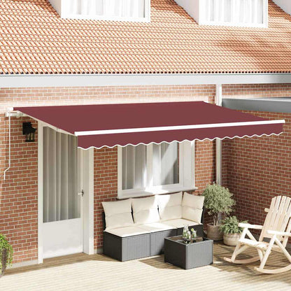 Retractable Awning Burgundy 350 x 200 cm Fabric