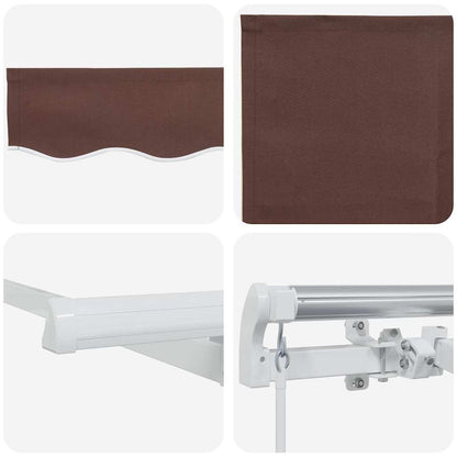 Retractable Awning Brown 350 x 200 cm Fabric