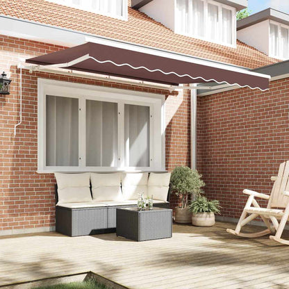 Retractable Awning Brown 350 x 200 cm Fabric