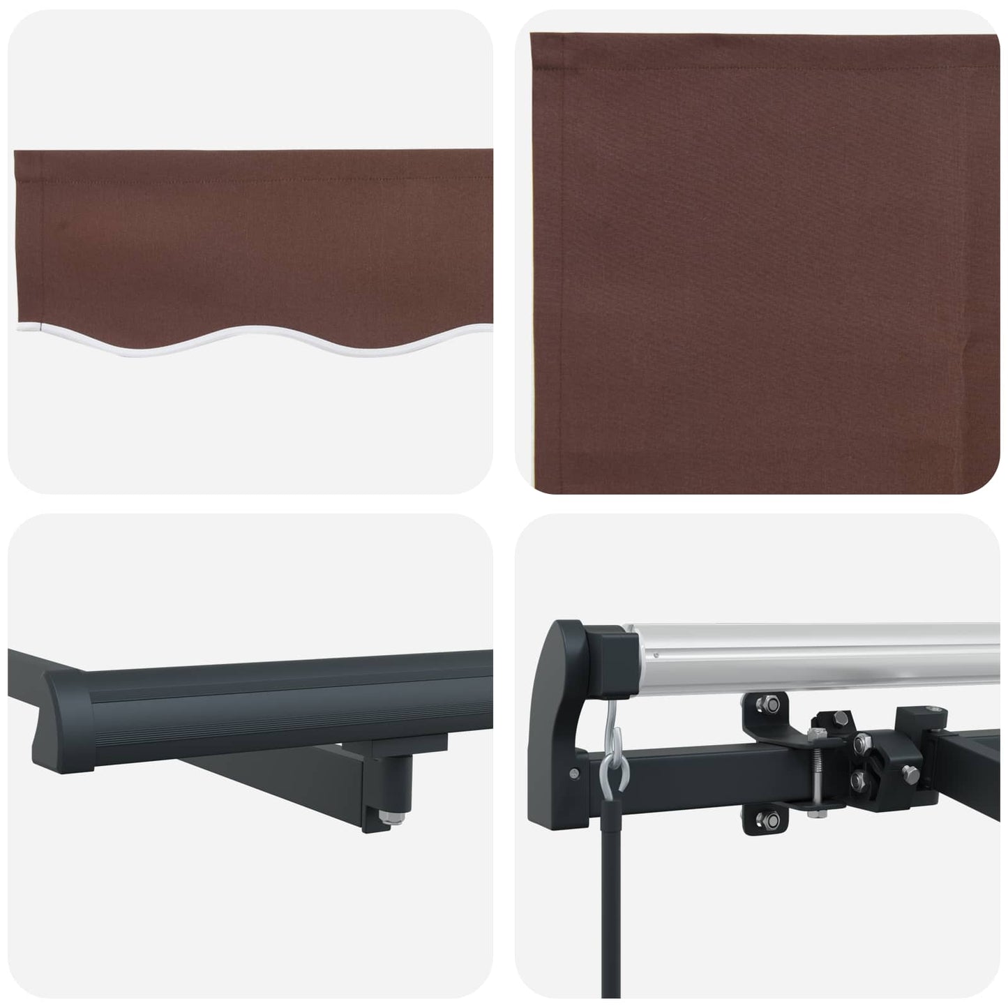 Retractable Awning Brown 350 x 200 cm Fabric