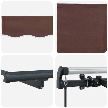 Retractable Awning Brown 350 x 200 cm Fabric