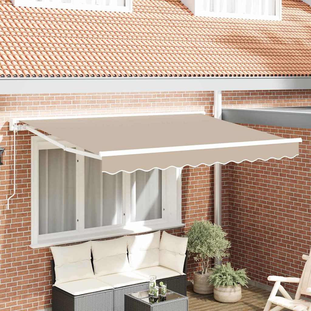 Awning Frame Beige 350 x 200 cm Polyester with PU coating