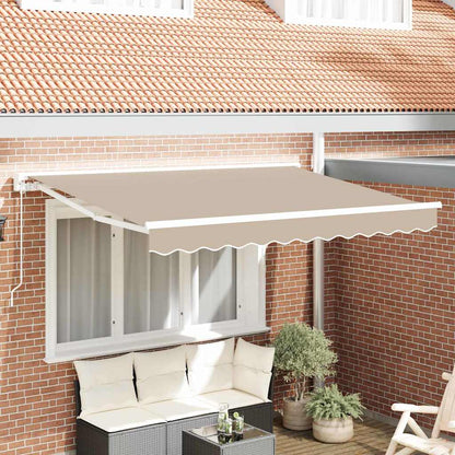 Awning Frame Beige 350 x 200 cm Polyester with PU coating