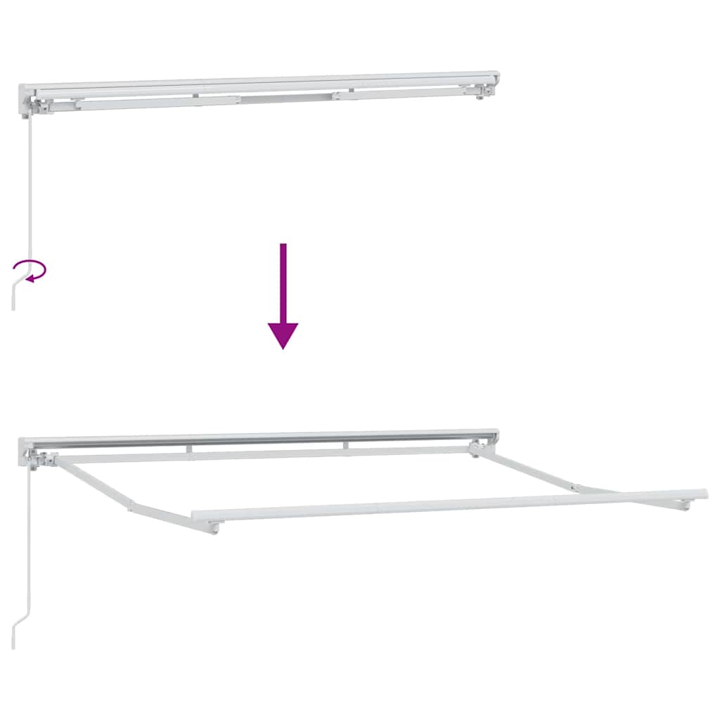 Awning Frame Beige 350 x 200 cm Polyester with PU coating